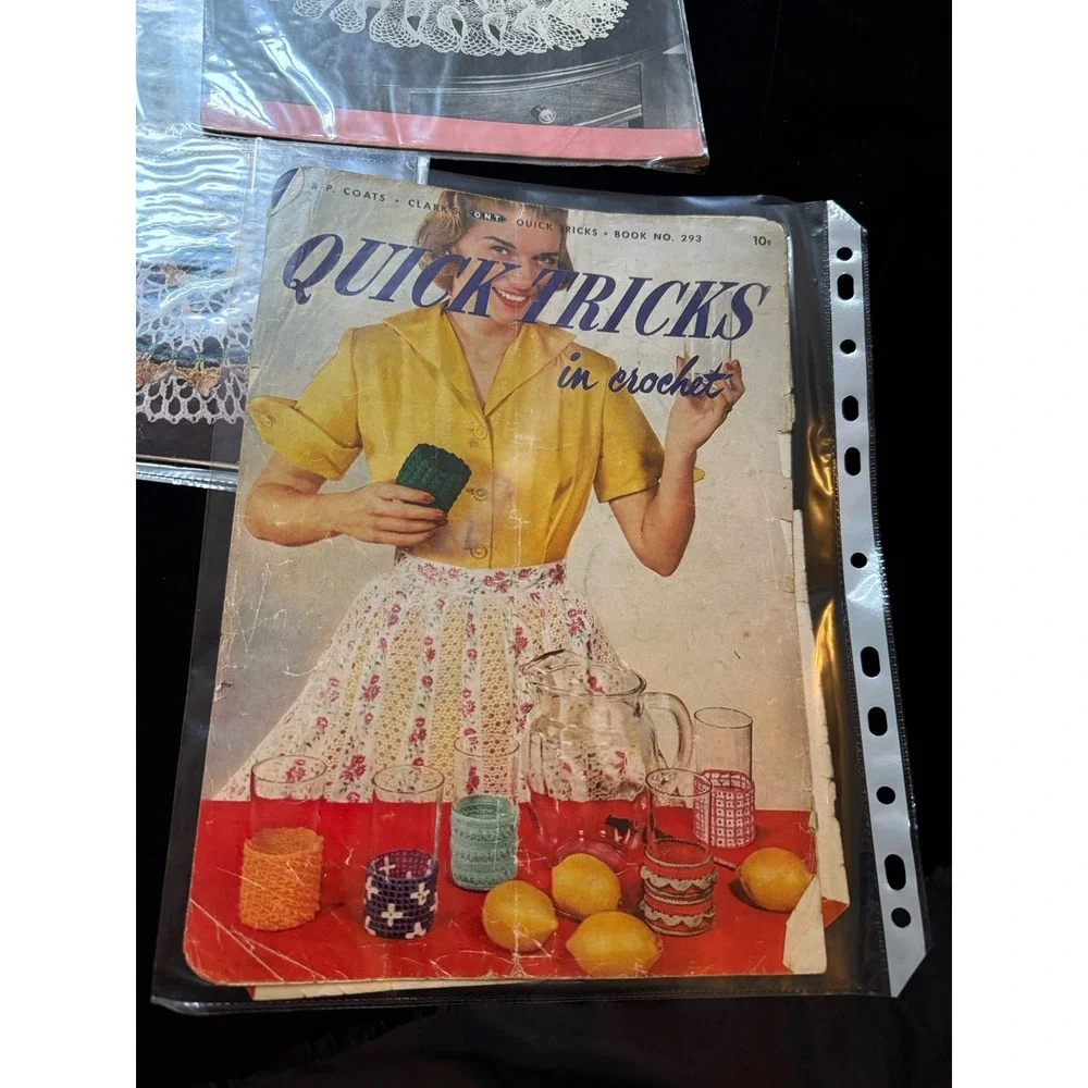 Vintage 50s Crochet Books Lot of 5 Ruffled Doilies Quick Tricks Lace Trends